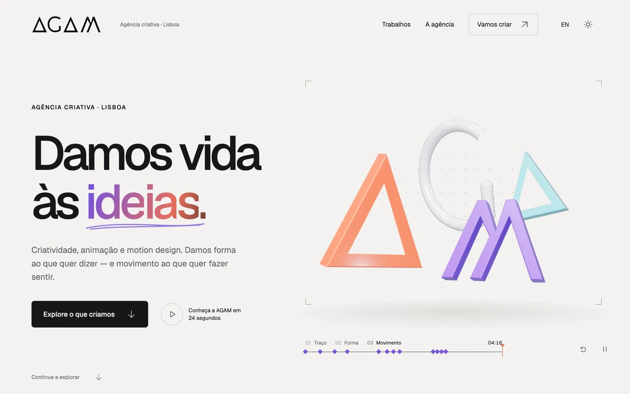 AGAM website preview